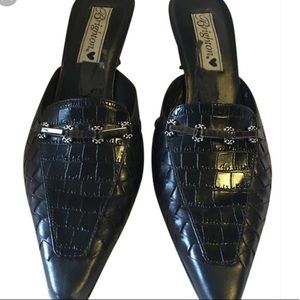 Brighton Pamela leather mule pointy toe shoe slide